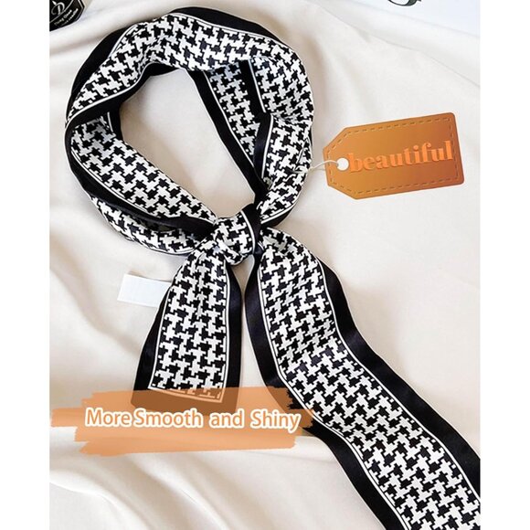 Women's Thousand Birds Fashion Oblique Angle Silk Neck Scarf Printed Scarves - Picture 3 of 7